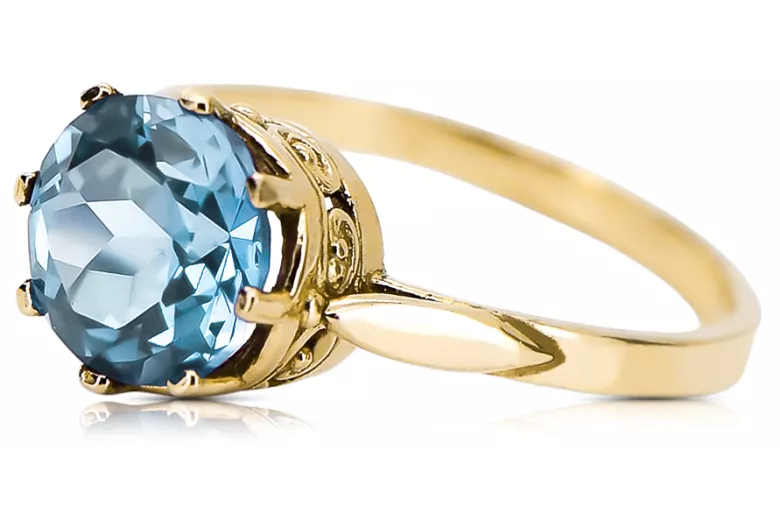Ring Aquamarin 14 Karat Gelbgold Vintage vrc366y